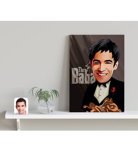 BK Gift Kişiye Özel Godfather Baba Karikatürlü Kanvas Tablo-5