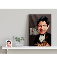 BK Gift Kişiye Özel Godfather Baba Karikatürlü Kanvas Tablo-5