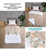 ETE HOMETEX TEK KİŞİLİK LÜX WELSOFT YORGAN ALENA BEJ 155X215CM 8696474231859