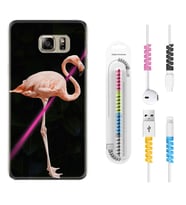 Samsung S7 Edge S20 Fe Plus Ultra S21 S22 Kılıf Kablo Koruma Spiral Silikon Line Filamingo 1776