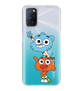 Oppo A52/A72/A92 Uyumlu Gumball & Darwin Tasarımlı Şeffaf Telefon Kılıfı