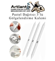 Pastel Dağıtıcı Gölgelendirme Kalemi 3 lü 1 Paket Kaynaştırma Kalemi Kara Kalem Dağıtıcı Kalem Kağıt Kalem (Beyaz)