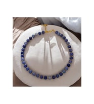 Mavi-Lacivert Tonları Cam Boncuk Taşlı Kolye, Choker Kolye (Çok Renkli)