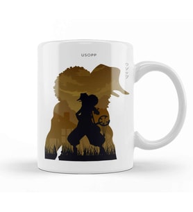 Usopp One Piece in Silhouette Kupa Bardak Porselen