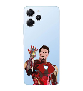 Xiaomi REDMI 12 Uyumlu Iron Man Desenli Şeffaf Telefon Kılıfı