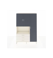 Arges Dolap 7 Raflı 3 Çekmeceli 3 Kapaklı 132x30x195 Aytaşı-Antrasit/Aytaşı