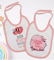 BK Kids Kişiye Özel Teyzem Bir Başka Tasarımlı 2’li Pembe Mama Önlüğü-1