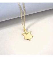 Kişiye Özel Sevimli Hayalet Figürlü Kolye 925K Gümüş (Gold)