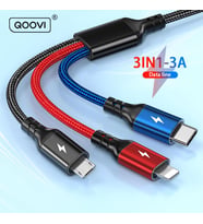 Üçlü Başlıklı Usb Şarj kablosu 3in1 Micro+iphone+Typec Üniversal hızlı Şarj (Karışık)