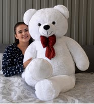 Papyonlu Peluş 160 Ayı -  Sıcak ve Yumuşak Kucaklama (Beyaz)