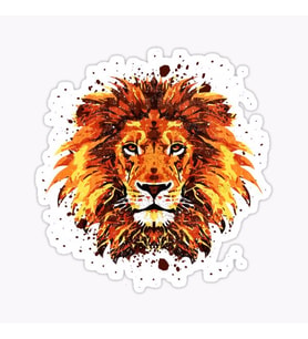 Renkli Aslan Araba Oto Sticker Yapıştırma Etiket 17CM D6