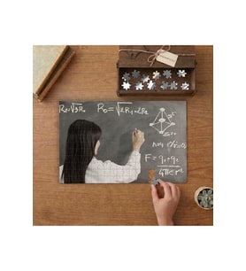 Matematik Problemi Çözen Kız Tasarımı 240 parça Ahşap Puzzle Ahşap Kutuda MP00119