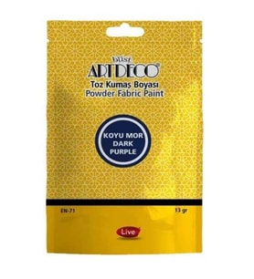 Artdeco Toz Kumaş Boyası 13Gr Koyu Mor 2 adet ve 1 adet Sabitleyici
