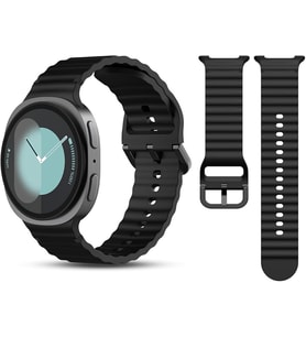 Samsung Galaxy Watch 9 / Watch 8 (40mm/44mm) ve Watch 8 Classic (46mm) Uyumlu Premium Dalgalı Yumuşak Silikon Spor Kordon - Nefes Alabilen, Konforlu, Suya Dayanıklı, Terletmeyen Kayış