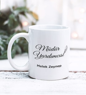 Müdür Yardımcısı Tasarımlı Kişiye Özel Kupa Bardak (Beyaz)