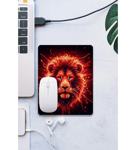 SonicTouch Kırmızı Neon Aslan Pürüzsüz Yüzey Kaymaz Taban Dikişsiz Kenar Gamer Oyuncu Mouse Pad 19x2