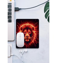 SonicTouch Kırmızı Neon Aslan Pürüzsüz Yüzey Kaymaz Taban Dikişsiz Kenar Gamer Oyuncu Mouse Pad 19x2