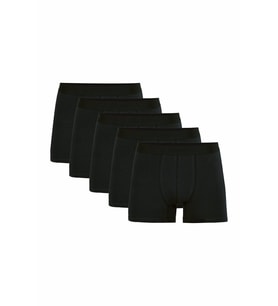 Jig 3 Adet Siyah Renk Likralı Boxer (Siyah)