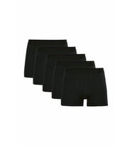 Jig 3 Adet Siyah Renk Likralı Boxer (Siyah)