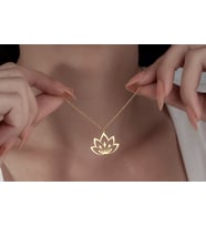 Lotus Çiçeği Takılar, Lotus Kolye, Zarif Altın Takılar, Kadın Kolye