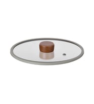 FİKA 22 CM DÜZ SİLİKON ÇERÇEVELİ CAM KAPAK GRİ