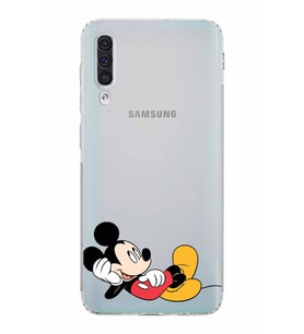 Samsung Galaxy A50s  Kamera Korumalı  Kapak Mickey Mouse Tasarımlı  Şeffaf Kılıf