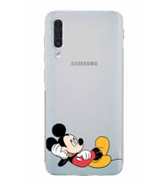 Samsung Galaxy A50s  Kamera Korumalı  Kapak Mickey Mouse Tasarımlı  Şeffaf Kılıf