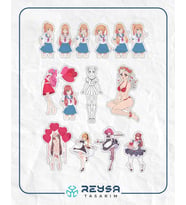 Anime Kızı Sticker Set 1 15 Parça Telefon, Tablet, Defter, Laptop Sticker