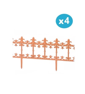 Omnipazar SY-5990 Klasik Plastik Bahçe Çiti 86x38 cm 4'lü Set (Kahverengi)