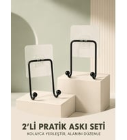 İkili Yapışkanlı Askı Seti Duvar Tipi Çok Amaçlı Pratik Askılık 2 Adet
