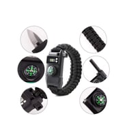 Paracord Acil Durum Sos Led Işıklı+ Pusula Ve Düdük Ateş Başlangıcı Magnezyum Çubuk