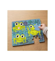 Sevimli Kurbağalar Tasarımlı 24 Parça Ahşap Çocuk Puzzle MPK0552