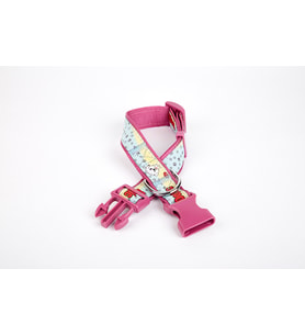 Doggie Pati Desenli Dokuma Köpek Boyun Tasması 3 cm x 36-60 cm Mor