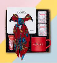 Kişiye Özel Nescafe fincanı, Fular, El Vücut Kremi, Aromalı Türk Kahvesi