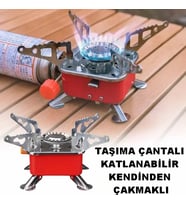 Mini Kamp Soba Katlanır Açık Gaz Sobası Portatif Piknik Split Ocak Brülör Portatif Mini Kamp Ocağı