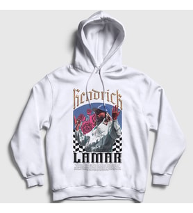 Presmono Unisex Beyaz Roses Rapper Kendrick Lamar Kapüşonlu Sweatshirt 487203tt