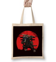 Cat Samurai Japan Flag Kendo Ninja Warrior Sinobi Bez Çanta Uzun Saplı