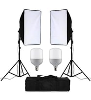 50X70cm Softbox  Çiftli LED Işıklı (Siyah)