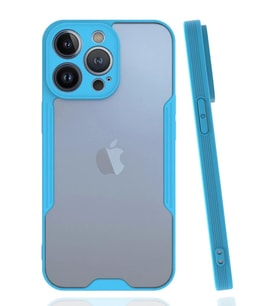Newface Apple iPhone 14 Pro Max Kılıf Platin Silikon - Mavi