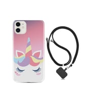 Apple Iphone 12 Kılıf Silikon Desen Boyun Askılı Sweety Unicorn 1737