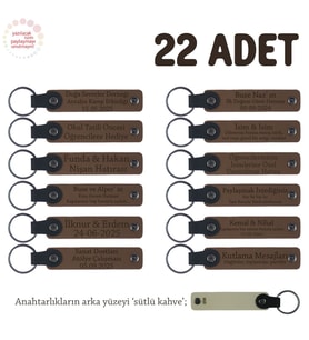 Kahverengi & S.Kahve, Mezuniyet Kutlaması İçin 22'li Anahtarlık Seti, Sadece Size Ve Öğrenciye Özel