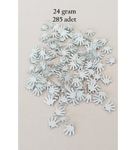 Oya Abiye Bileklik Kolye Pleksi Metalik Plastik Pul Gümüş Renk 24 gram 285 adet - BNC579
