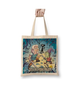 Disenchantment 02 Beyaz Bez Çanta Uzun Saplı Alışveriş Çantası Plaj Çantası