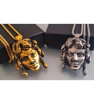 Antik Gotik Tarz Paslanmaz Çelik Mitolojik Medusa Kolye (Gümüş)