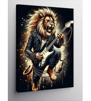 Kanvas Tablo Gitar Çalan Aslan