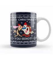 Ren And Stimpy Its Christmas You Eediot Kupa Bardak Porselen