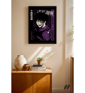 Jujutsu Kaisen Megumi Poster, Siyah Çerçeveli Duvar Tablosu - Anime Severlere Özel