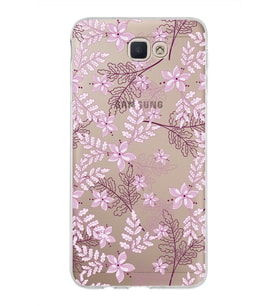 Samsung Galaxy J7 Prime 2 Kapak Floral Pudra Tasarımlı Şeffaf Silikon Kılıf