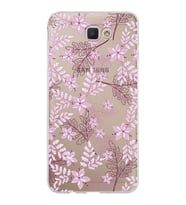 Samsung Galaxy J7 Prime 2 Kapak Floral Pudra Tasarımlı Şeffaf Silikon Kılıf