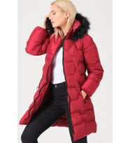 Dewberry Kadın %100 Polyester Kaban Bordo Z6760 Günlük Dış Giyim, Kazak ve Gömlek Kombini, Seyahat Gardırobu